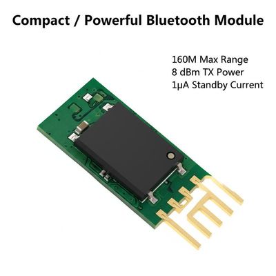 Compact en krachtige Bluetooth-module 160M Max Bereik 8 dBm TX Vermogen 1μA Standby Stroom