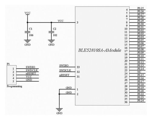 160M 1uA Nordic RF Module Ble Transceiver Module Geautomatiseerd stroombeheer BLE52810SA-A